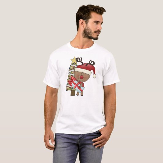 Rudy Reindeer Holiday Tree T-shirt (Voorkant volledig)