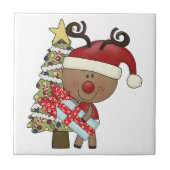 Rudy Reindeer Holiday Tree Tegeltje (Voorkant)