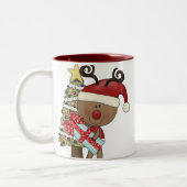 Rudy Reindeer Holiday Tree Tweekleurige Koffiemok (Links)