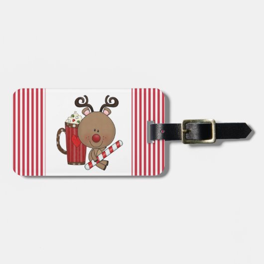 Rudy Reindeer met Cacao Bagagelabel (Voorkant horizontaal)
