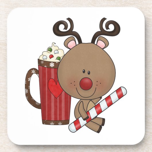 Rudy Reindeer met Cacao Bier Onderzetter (Voorkant)