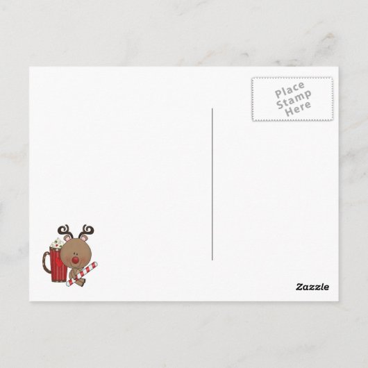 Rudy Reindeer met Cacao Briefkaart (Achterkant)