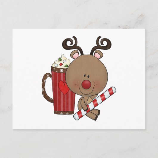 Rudy Reindeer met Cacao Briefkaart (Voorkant)