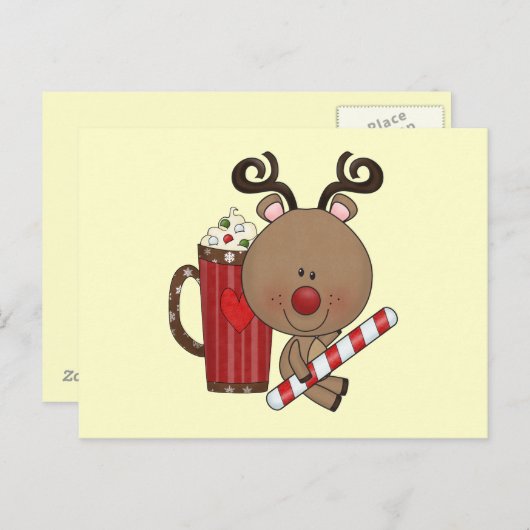 Rudy Reindeer met Cacao Briefkaart (Voorkant / Achterkant)