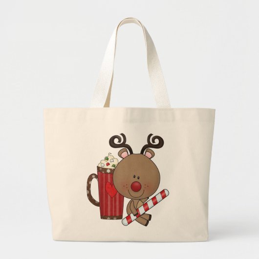Rudy Reindeer met Cacao Grote Tote Bag (Voorkant)