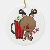 Rudy Reindeer met cacao Keramisch Ornament (Voorkant)
