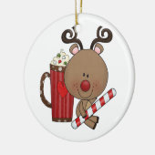 Rudy Reindeer met cacao Keramisch Ornament (Links)