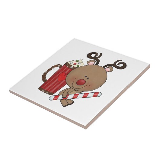 Rudy Reindeer met Cacao Tegeltje (Zijkant)