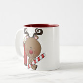 Rudy Reindeer met Cacao Tweekleurige Koffiemok (Voorkant links)