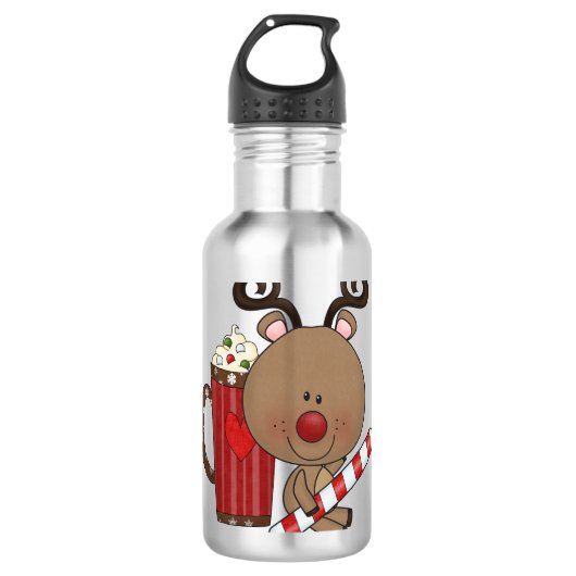 Rudy Reindeer met cacao Waterfles (Voorkant)