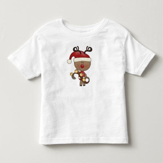 Rudy Reindeer met Klokken Kinder Shirts (Voorkant)
