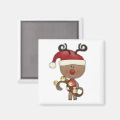 Rudy Reindeer met Klokken Magneet (Voorkant / Achterkant)