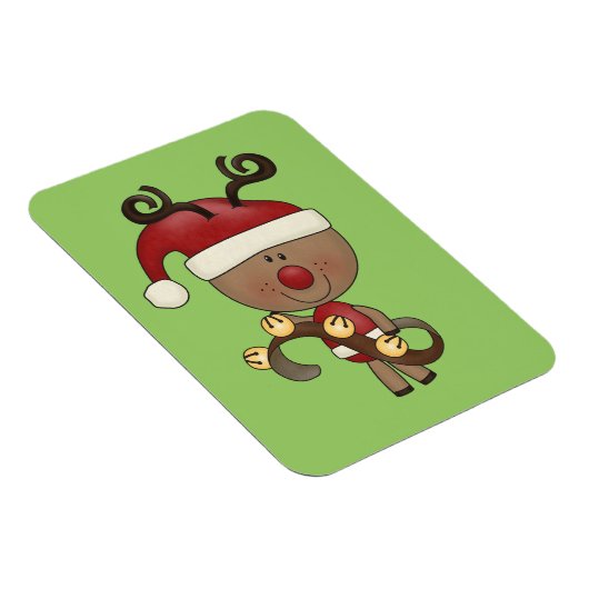 Rudy Reindeer met Klokken Magneet (Rechterzijde)
