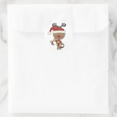 Rudy Reindeer met Klokken Ronde Sticker (Tas)
