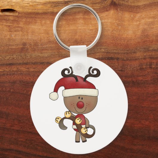 Rudy Reindeer met Klokken Sleutelhanger (Voorkant)