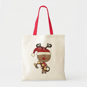 Rudy Reindeer met Klokken Tote Bag