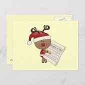 Rudy Reindeer Naughty of Nic Briefkaart (Voorkant / Achterkant)