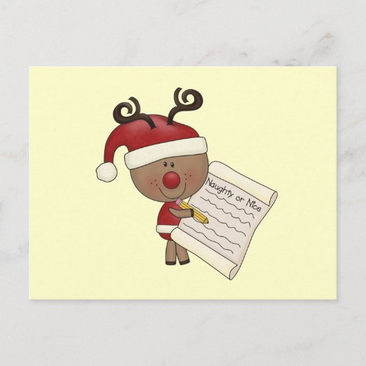 Rudy Reindeer Naughty of Nic Briefkaart (Voorkant)