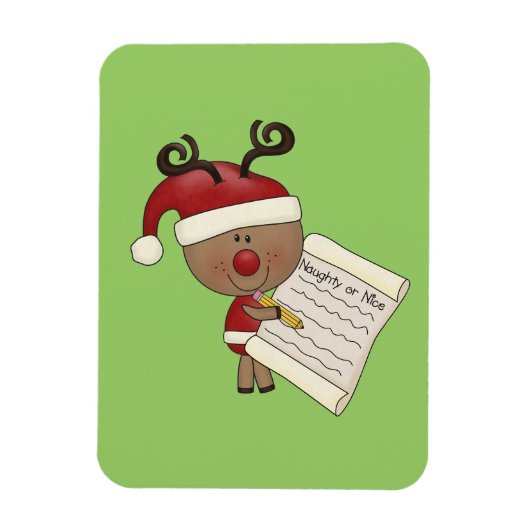 Rudy Reindeer Naughty of Nic Magneet (Verticaal)