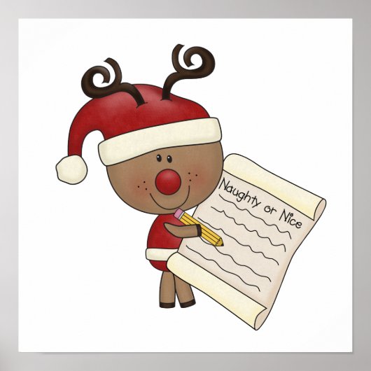 Rudy Reindeer Naughty of Nic Poster (Voorkant)