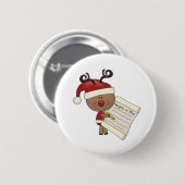 Rudy Reindeer Naughty of Nic Ronde Button 5,7 Cm (Voorkant /achterkant)