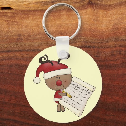 Rudy Reindeer Naughty of Nic Sleutelhanger (Voorkant)