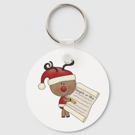 Rudy Reindeer Naughty of Nic Sleutelhanger (Voorkant)