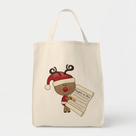 Rudy Reindeer Naughty of Nic Tote Bag (Voorkant)
