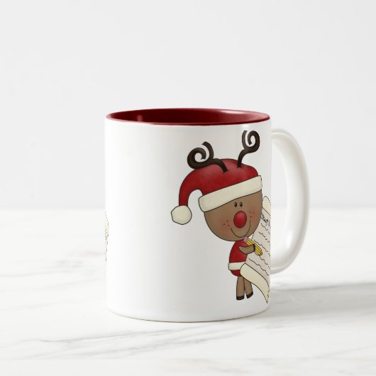 Rudy Reindeer Naughty of Nic Tweekleurige Koffiemok (Voorkant rechts)