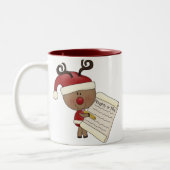Rudy Reindeer Naughty of Nic Tweekleurige Koffiemok (Links)