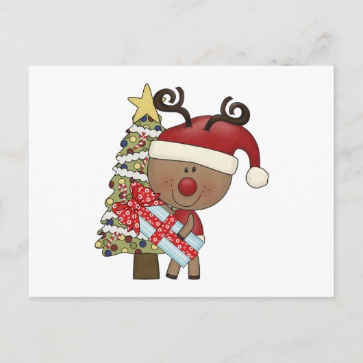 Rudy Reindeer Vakantieboom Feestdagenkaart (Voorkant)