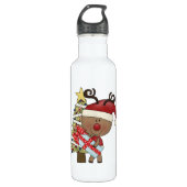 Rudy Reindeer Vakantieboom Waterfles (Voorkant)