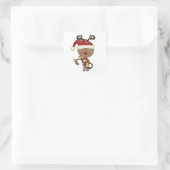 Rudy rendier met klokken vierkante sticker (Tas)