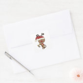 Rudy rendier met klokken vierkante sticker (Envelop)