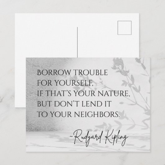 Rudyard Kipling citaat ansichtkaart Briefkaart (Voorkant / Achterkant)