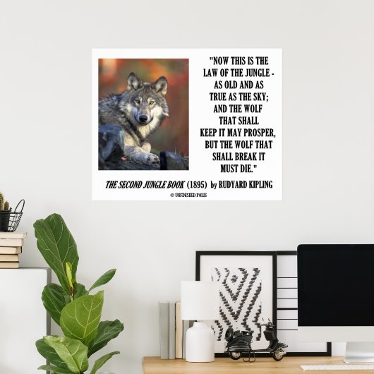 Rudyard Kipling Law of the Oerwoud Prosper Poster (Thuiskantoor)