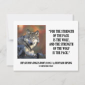 Rudyard Kipling Sterkte van de Pack Wolf Quote (Voorkant)