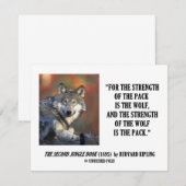 Rudyard Kipling Sterkte van de Pack Wolf Quote (Voorkant / Achterkant)