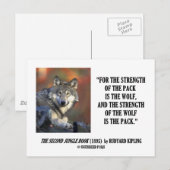 Rudyard Kipling Sterkte van de Pack Wolf Quote Briefkaart (Voorkant / Achterkant)