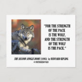 Rudyard Kipling Sterkte van de Pack Wolf Quote Briefkaart (Voorkant)