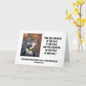 Rudyard Kipling Sterkte van de Pack Wolf Quote Kaart (Gele Bloem)