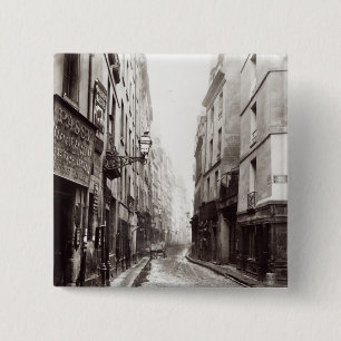 Rue Aumaire uit de Rue Volta, Parijs, 1858-78 Vierkante Button 5,1 Cm
