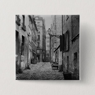 Rue Basse des Ursins, Parijs, 1858-78 Vierkante Button 5,1 Cm