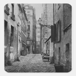 Rue Basse des Ursins, Parijs, 1858-78 Vierkante Sticker