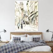 Rue Damiette, Rouen (ca. 1884) van Camille Pissarr Canvas Afdruk (Insitu (Slaapkamer))