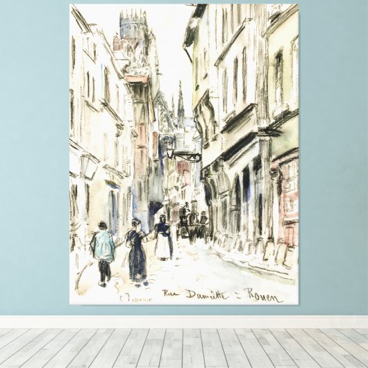 Rue Damiette, Rouen (ca. 1884) van Camille Pissarr Canvas Afdruk (Insitu (Houten vloer))