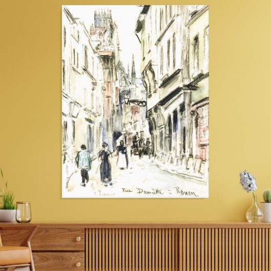 Rue Damiette, Rouen (ca. 1884) van Camille Pissarr Canvas Afdruk (Insitu (Woonkamer))