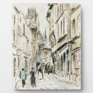Rue Damiette, Rouen (ca. 1884) van Camille Pissarr Fotoplaat