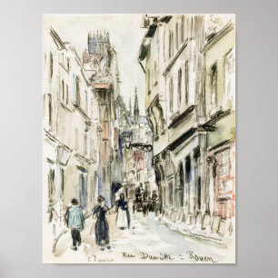 Rue Damiette, Rouen (ca. 1884) van Camille Pissarr Poster
