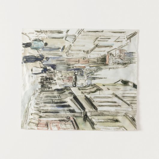 Rue Damiette, Rouen (ca. 1884) van Camille Pissarr Wandkleed (Voorkant (horizontaal))